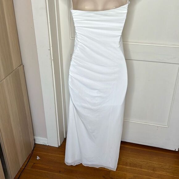 Princess Polly NOE STRAPLESS MAXI DRESS WHITE Nwot Size 4 - Picture 7 of 9